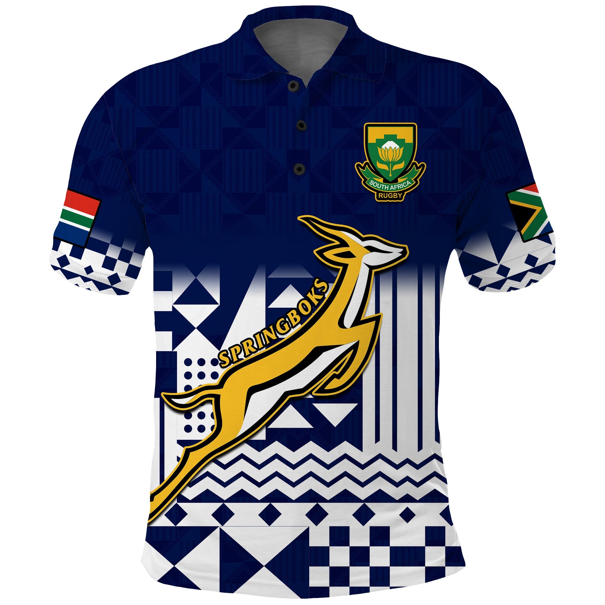 South Africa Rugby Polo Shirt Outgoing Tour Go Springboks - Wonder Print Shop