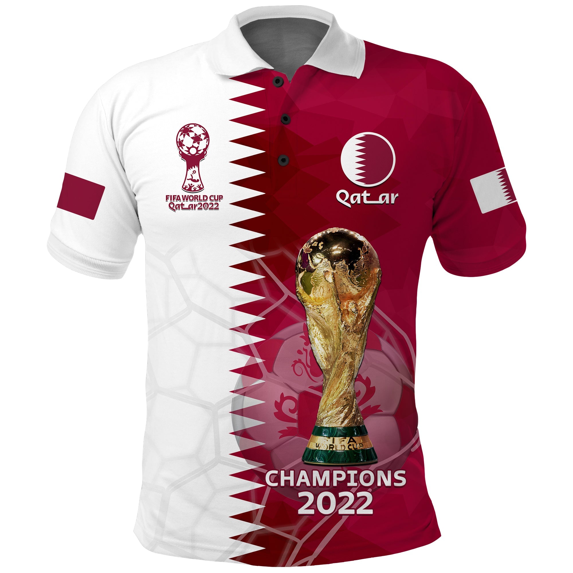 Qatar Football Polo Shirt Annabi Champions Proud WC 2022 - Wonder Print Shop