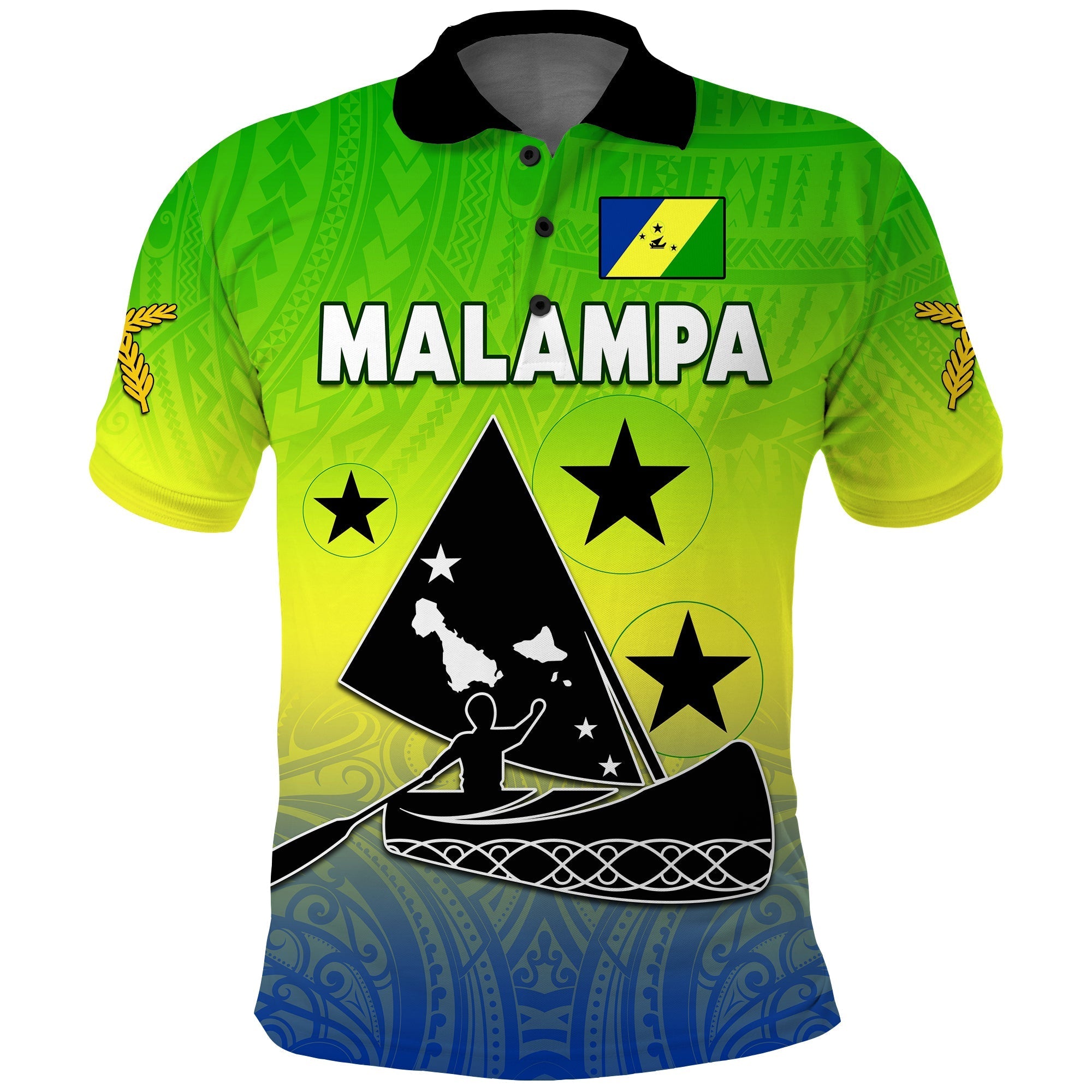 Malampa Province Polo Shirt Native Canoe Mix Vanuatu Pig Tusk Green Version - Wonder Print Shop