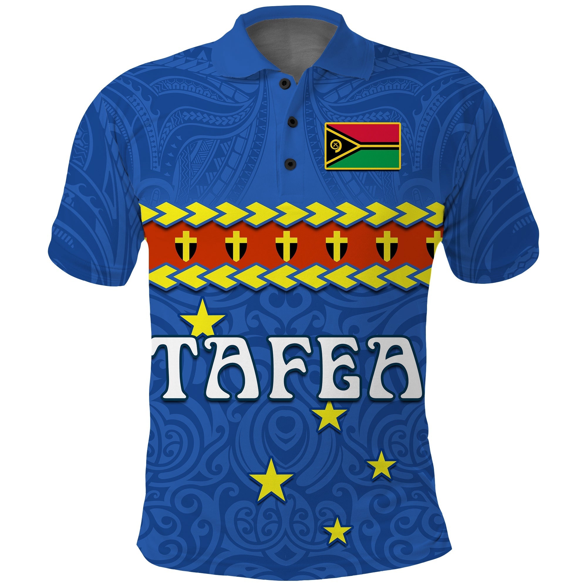 Custom Tafea Province Polo Shirt Vanuatu Pig Tusk Polynesian Flag Style - Wonder Print Shop