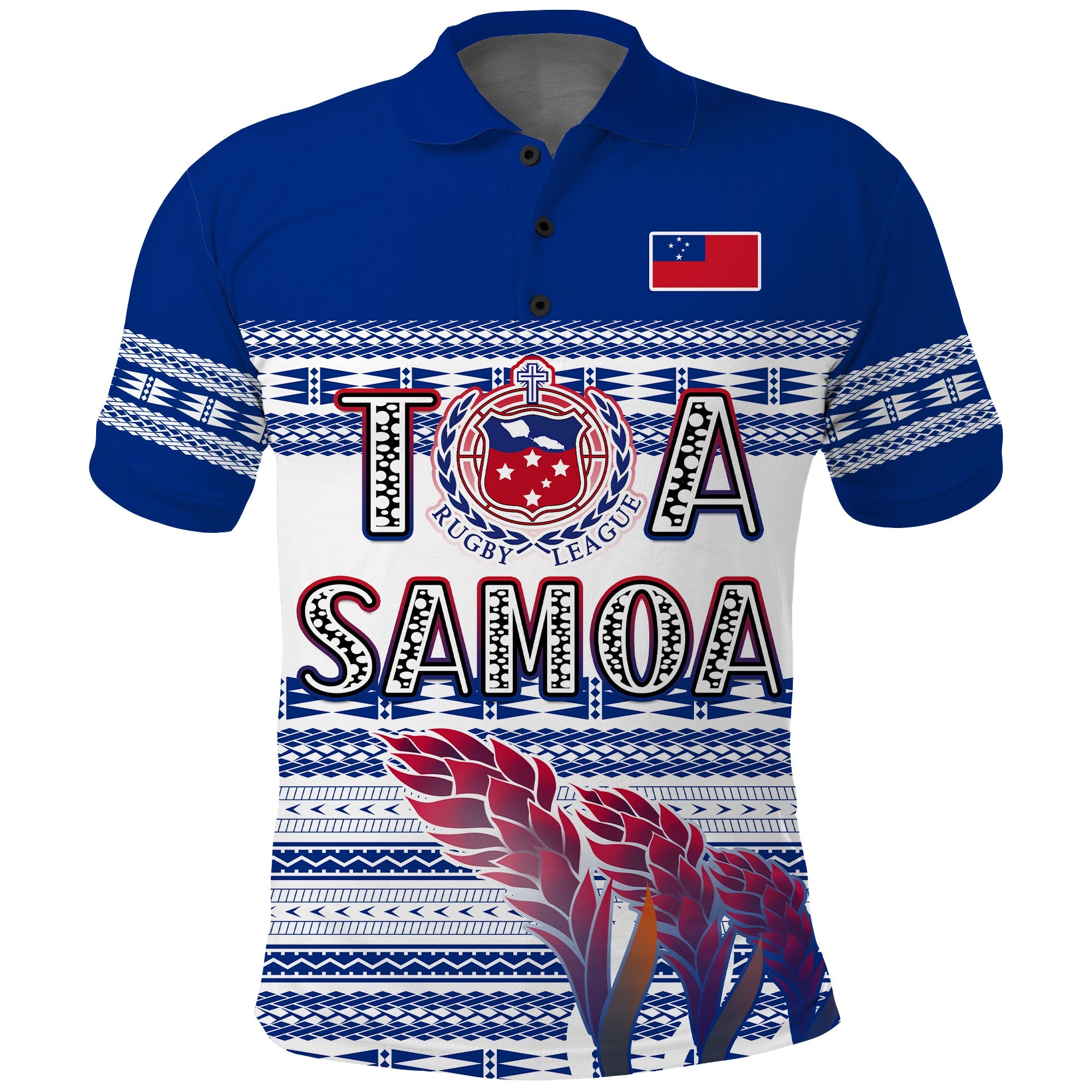 Toa Samoa Rugby Polo Shirt Uso Aso Uma Go Champions White LT13 - Wonder Print Shop