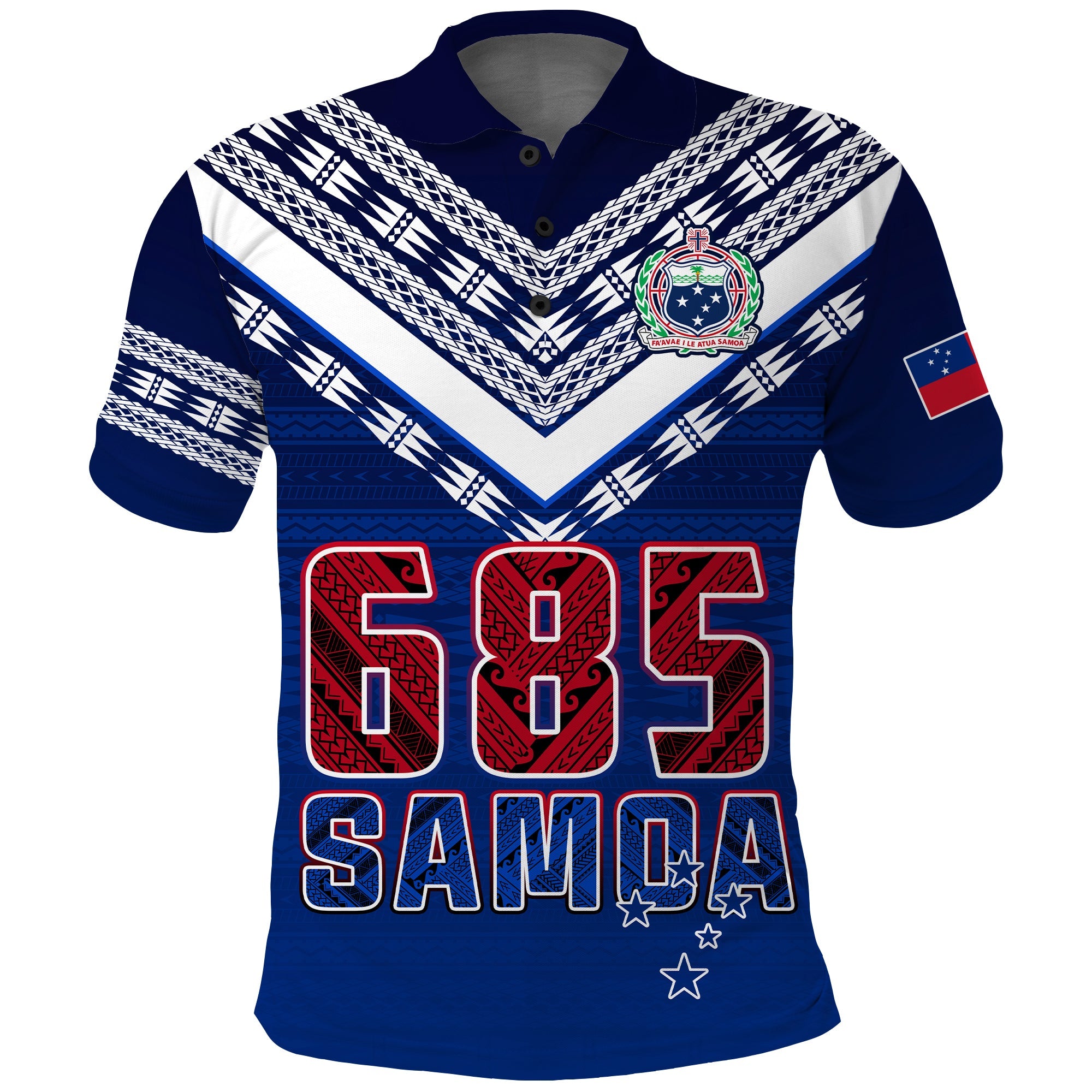 Samoa 685 Polo Shirt Uso Aso Uma Toa Samoa Rugby History Made LT13 - Wonder Print Shop