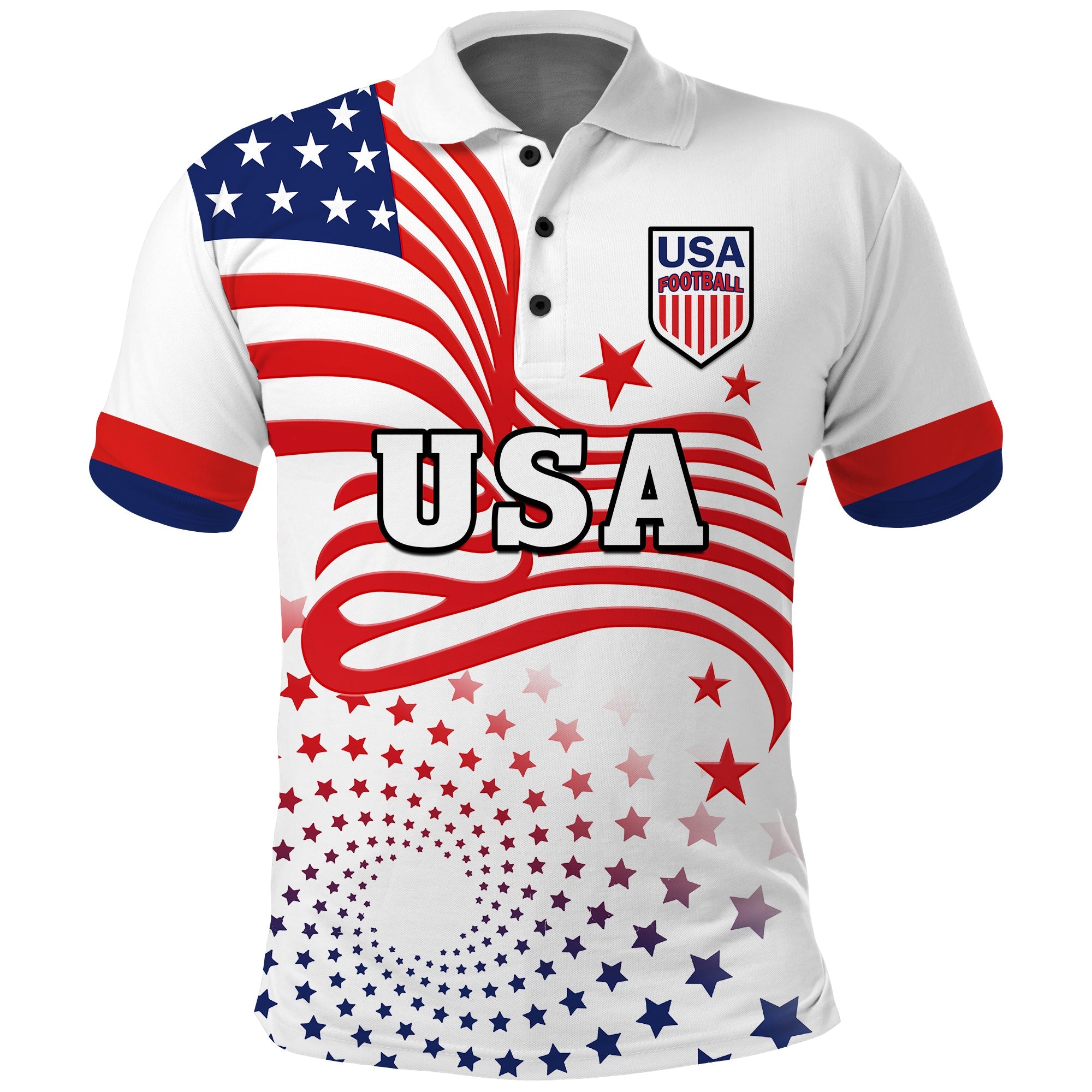 (Custom Text And Number) United States Football Polo Shirt The Yanks USA Football 2022 - Wonder Print Shop