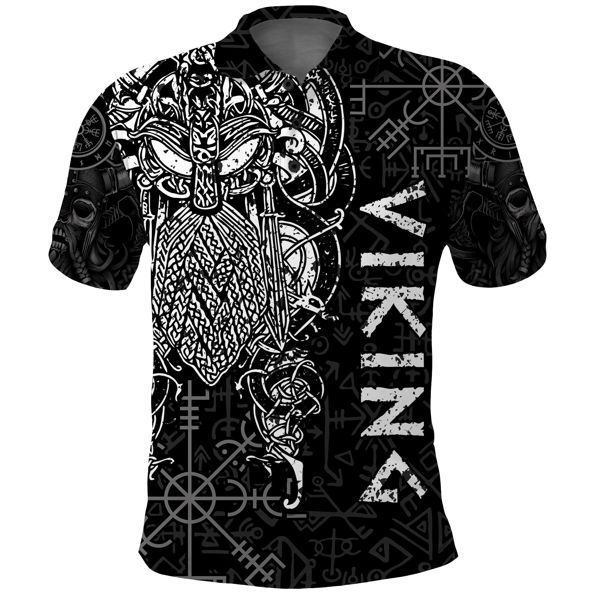 Viking Dad Polo Shirt Odin Runes Fathers Day LT13 - Wonder Print Shop