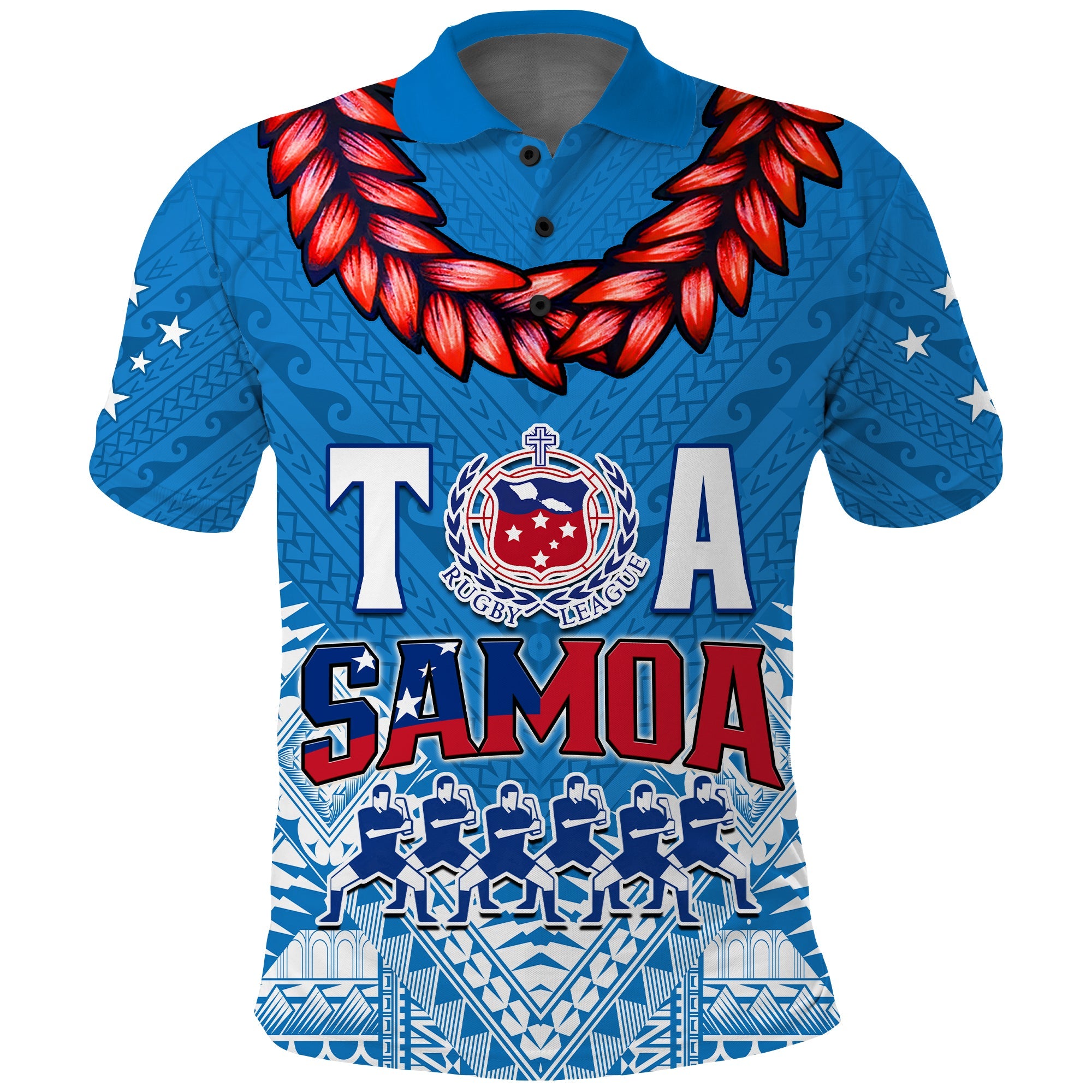 Toa Samoa Rugby Polo Shirt Manu Siva Tau Style Ulafala LT13 - Wonder Print Shop