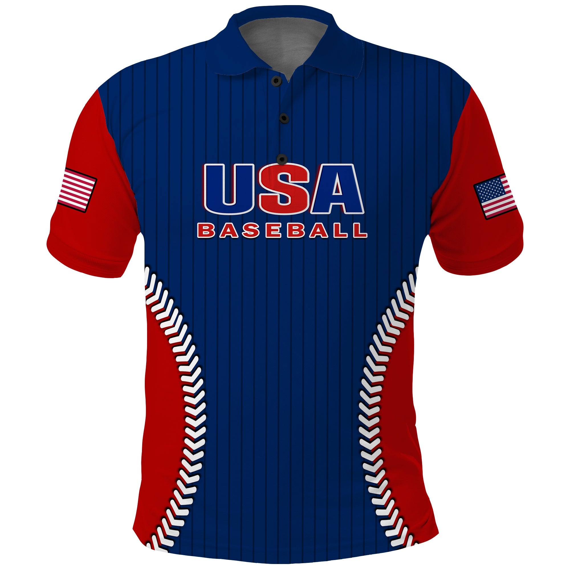 (Custom Text And Number) United States Polo Shirt USA Baseball Sporty Style - Wonder Print Shop