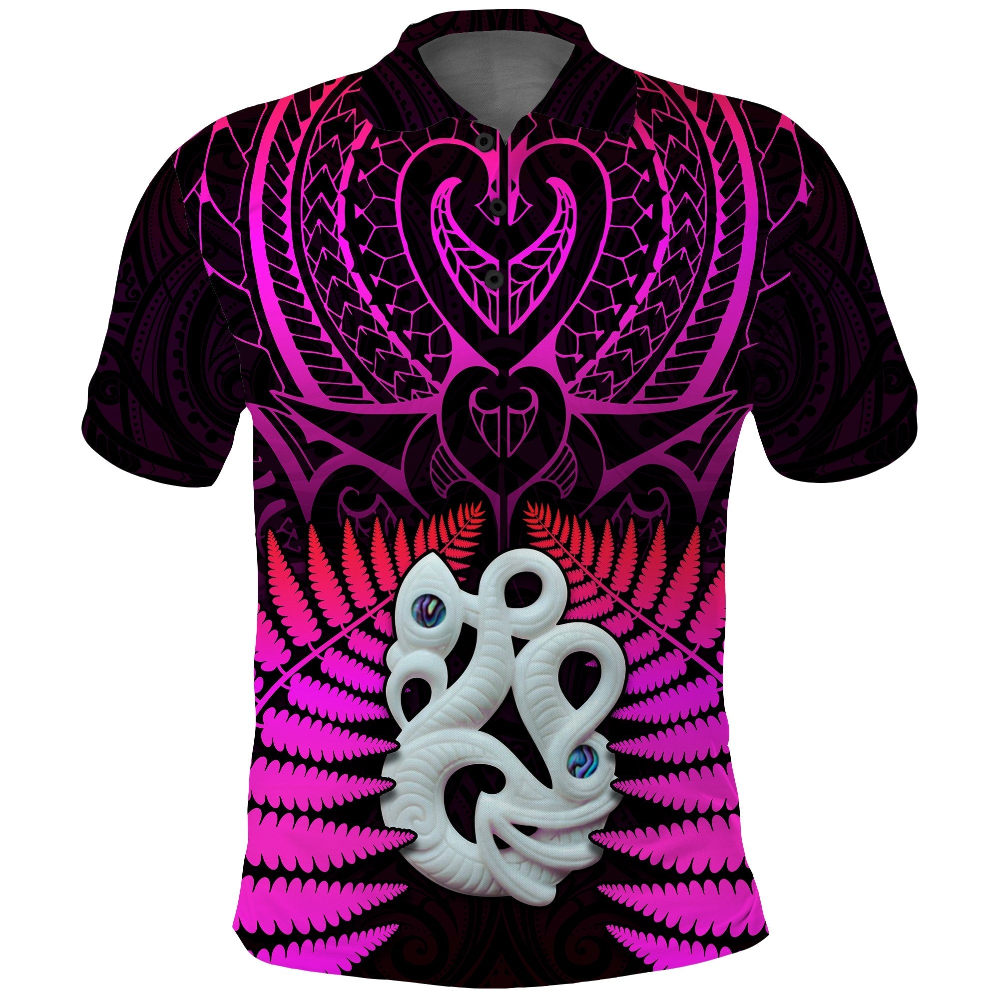 (Custom Text and Number) Aotearoa Fern Polo Shirt New Zealand Hei Tiki Purple Style LT13 - Wonder Print Shop