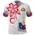 Custom Philippines Polo Shirt Sun Filipino Polynesian mix Flowers White Vibe LT13 - Wonder Print Shop