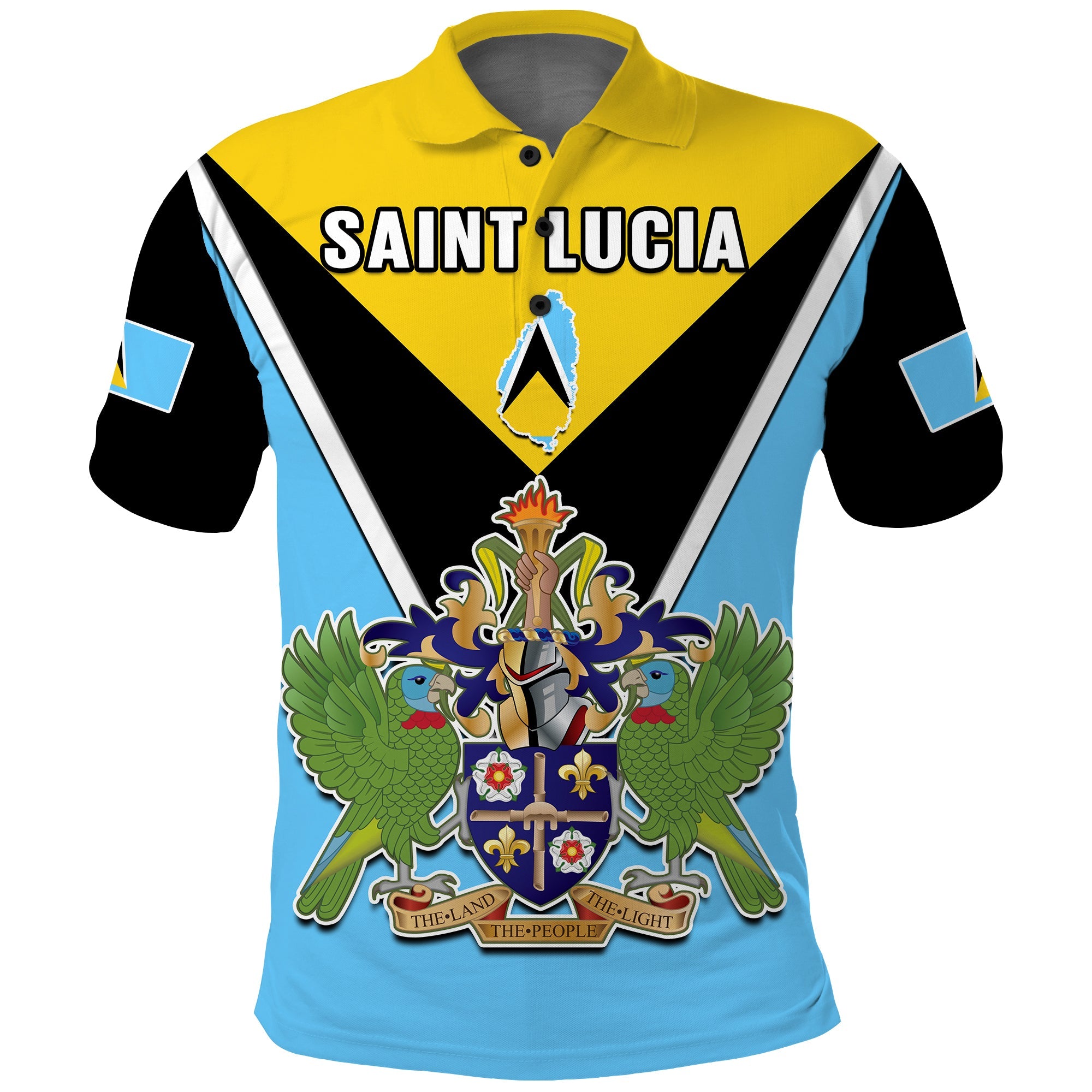 Custom Saint Lucia Polo Shirt Happy 44 Years Of Independence - Wonder Print Shop