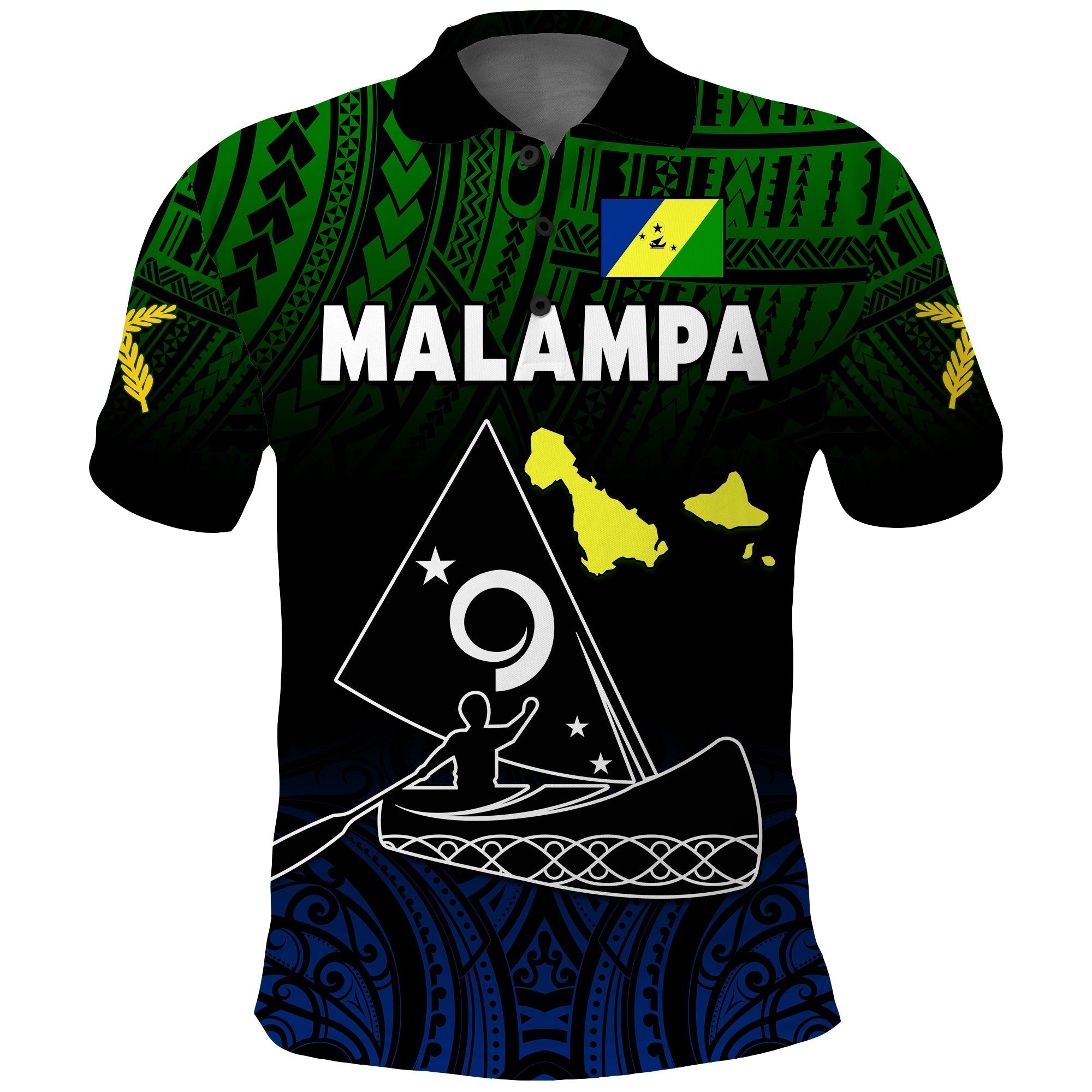 Malampa Province Polo Shirt Native Canoe Mix Vanuatu Pig Tusk Black Version - Wonder Print Shop