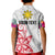 Custom Philippines Polo Shirt KID Sun Filipino Polynesian mix Flowers White Vibe LT13 - Wonder Print Shop