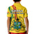 Ghana Polo Shirt KID Ghanan Coat Of Arms Mix Kente Pattern - Wonder Print Shop