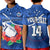 (Custom Text And Number) Samoa Rugby Polo Shirt Manu Samoa Polynesian Hibiscus Blue Style - Wonder Print Shop