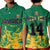 (Custom Text and Number) Jamaica Athletics Polo Shirt KID Jamaican Flag With African Pattern Sporty Style - Wonder Print Shop