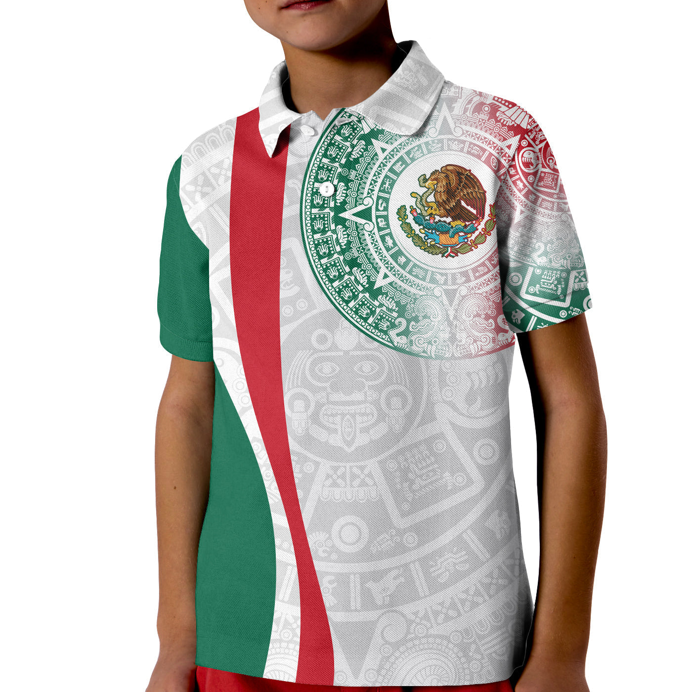 custom-personalised-mexico-polo-shirt-kid-mexican-eagles-aztec-pattern-lt13