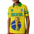 (Custom Text and Number) Brazil Football Polo Shirt KID Go Champions Selecao Campeao LT13 - Wonder Print Shop