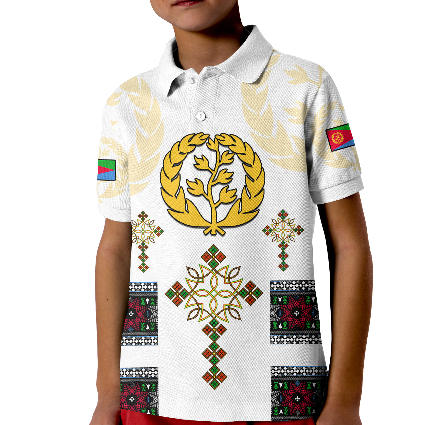 Eritrea Cross Polo Shirt KID Independence Day Proud Eritrean LT13 - Wonder Print Shop