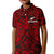 Custom Text and Number New Zealand Silver Fern Rugby Polo Shirt All Black Red NZ Maori Pattern LT13 - Wonder Print Shop