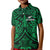 New Zealand Silver Fern Rugby Polo Shirt All Black Green NZ Maori Pattern LT13 - Wonder Print Shop