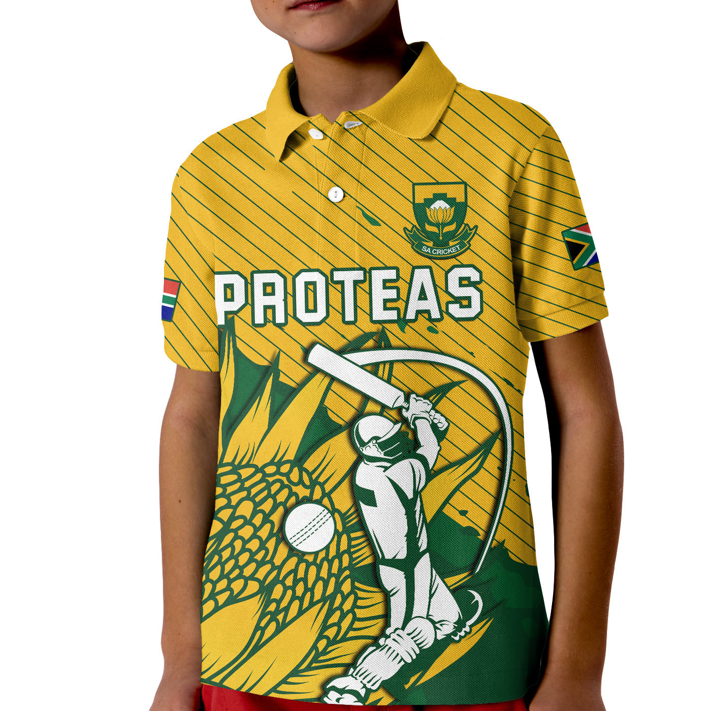 South Africa Cricket Polo Shirt KID Go Proteas Unique Style - Wonder Print Shop