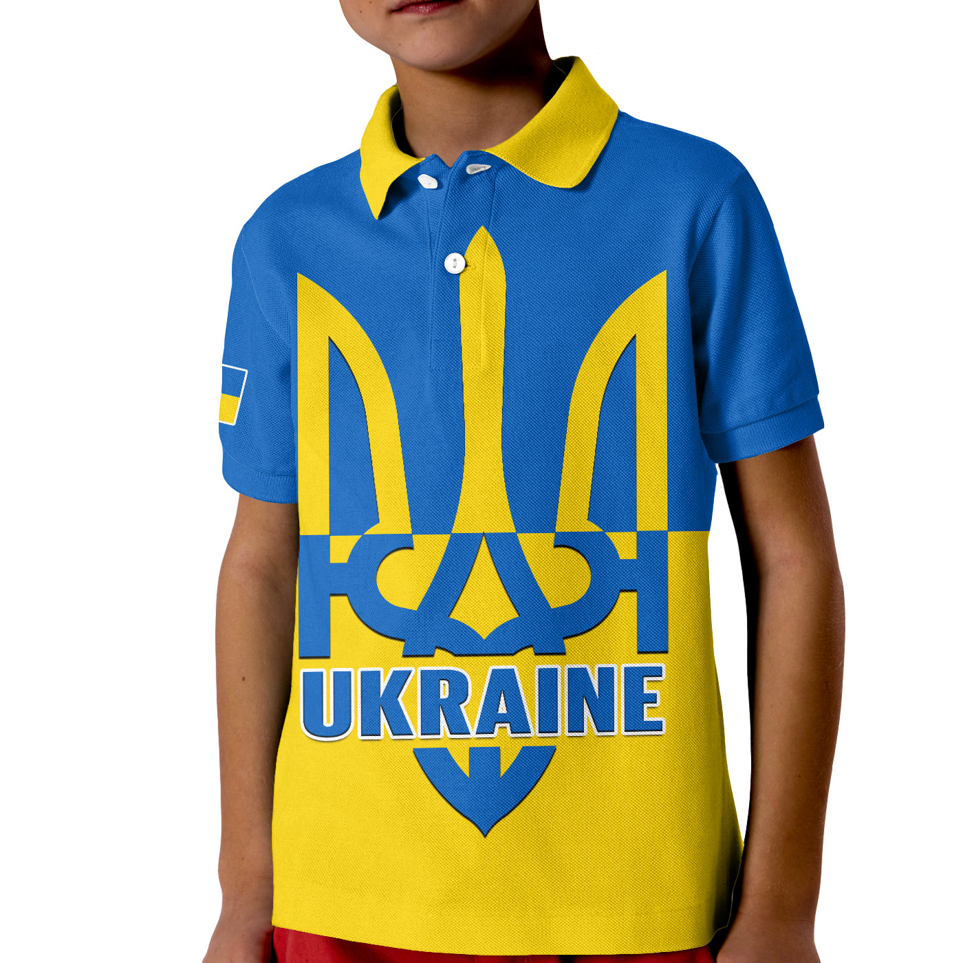 Ukraine Polo Shirt KID Stand With Ukrainian Simple Style - Wonder Print Shop