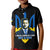 Ukraine Polo Shirt KID Ukraine Gold Trident Slava Ukraini Black - Wonder Print Shop