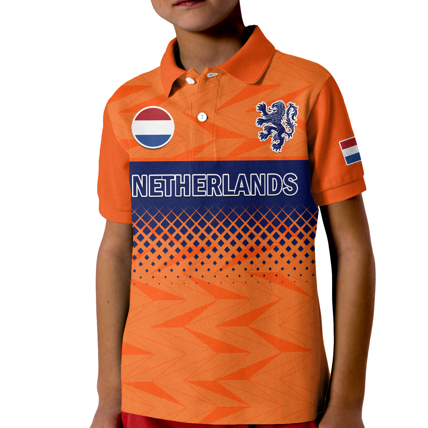 Netherlands Football Polo Shirt KID Holland Football 2022 - Wonder Print Shop