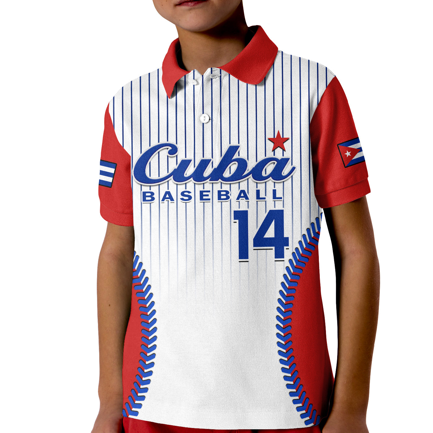 (Custom Text And Number) Cuba Polo Shirt KID Baseball Sporty Style - Wonder Print Shop