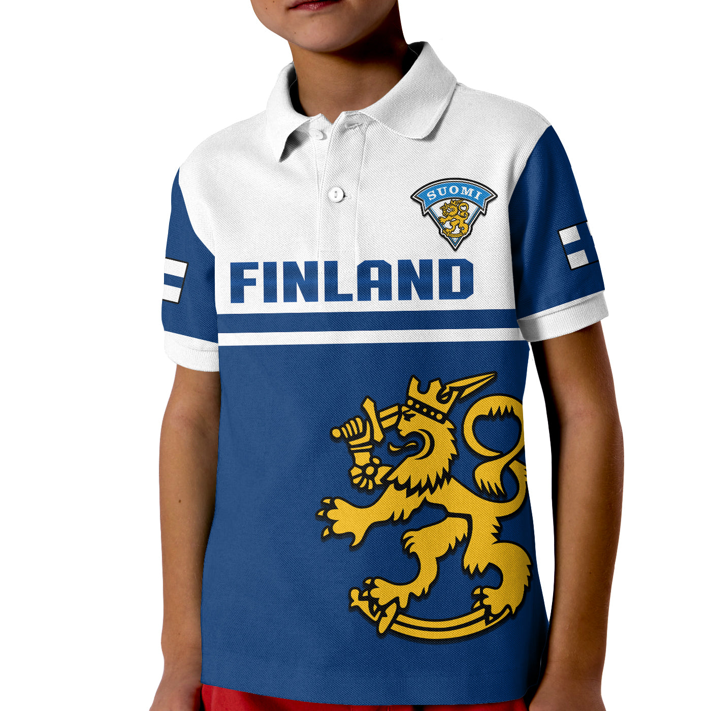 (Custom Text And Number) Finland Hockey Polo Shirt 2023 KID Come On Suomi - Wonder Print Shop