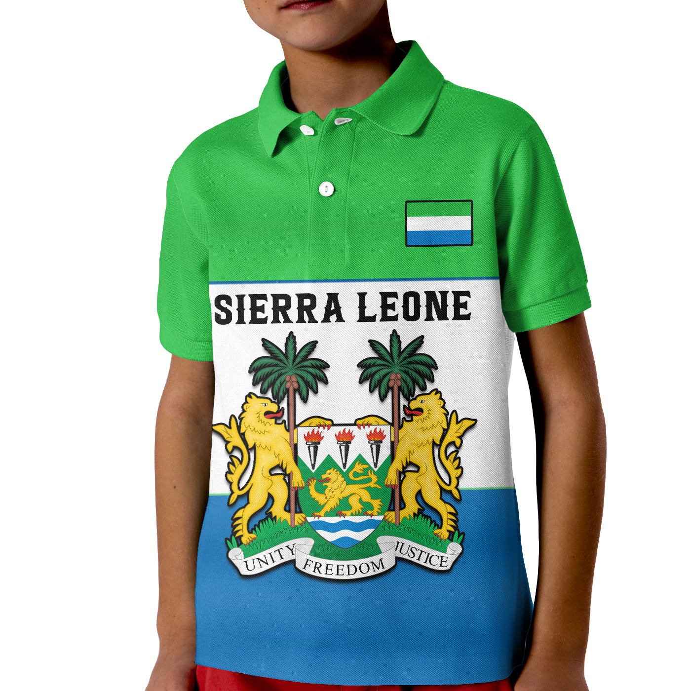 Sierra Leone Polo Shirt KID Happy Independence Day - Wonder Print Shop