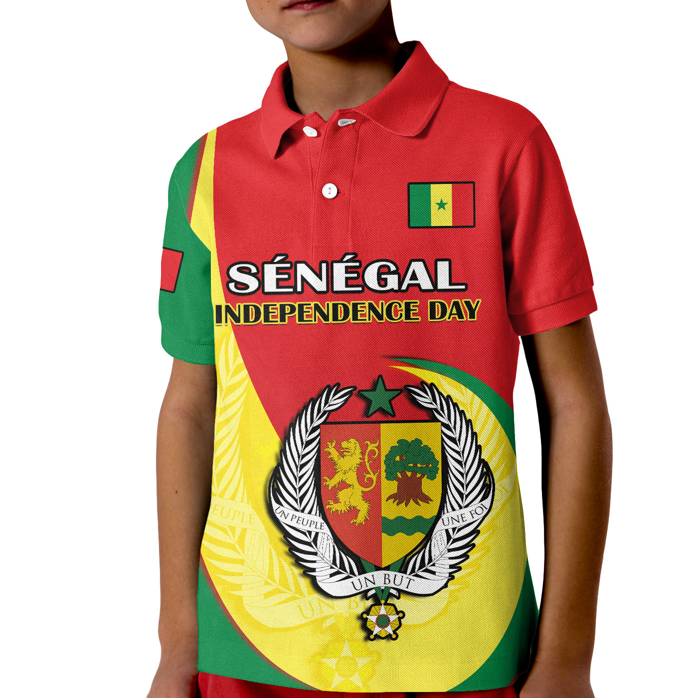 Senegal Polo Shirt KID Happy 63th Independence Day - Wonder Print Shop