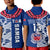 (Custom Personalise Text and Number) Toa Samoa Rugby Polo Shirt Siamupini Ula Fala Blue LT13 - Wonder Print Shop