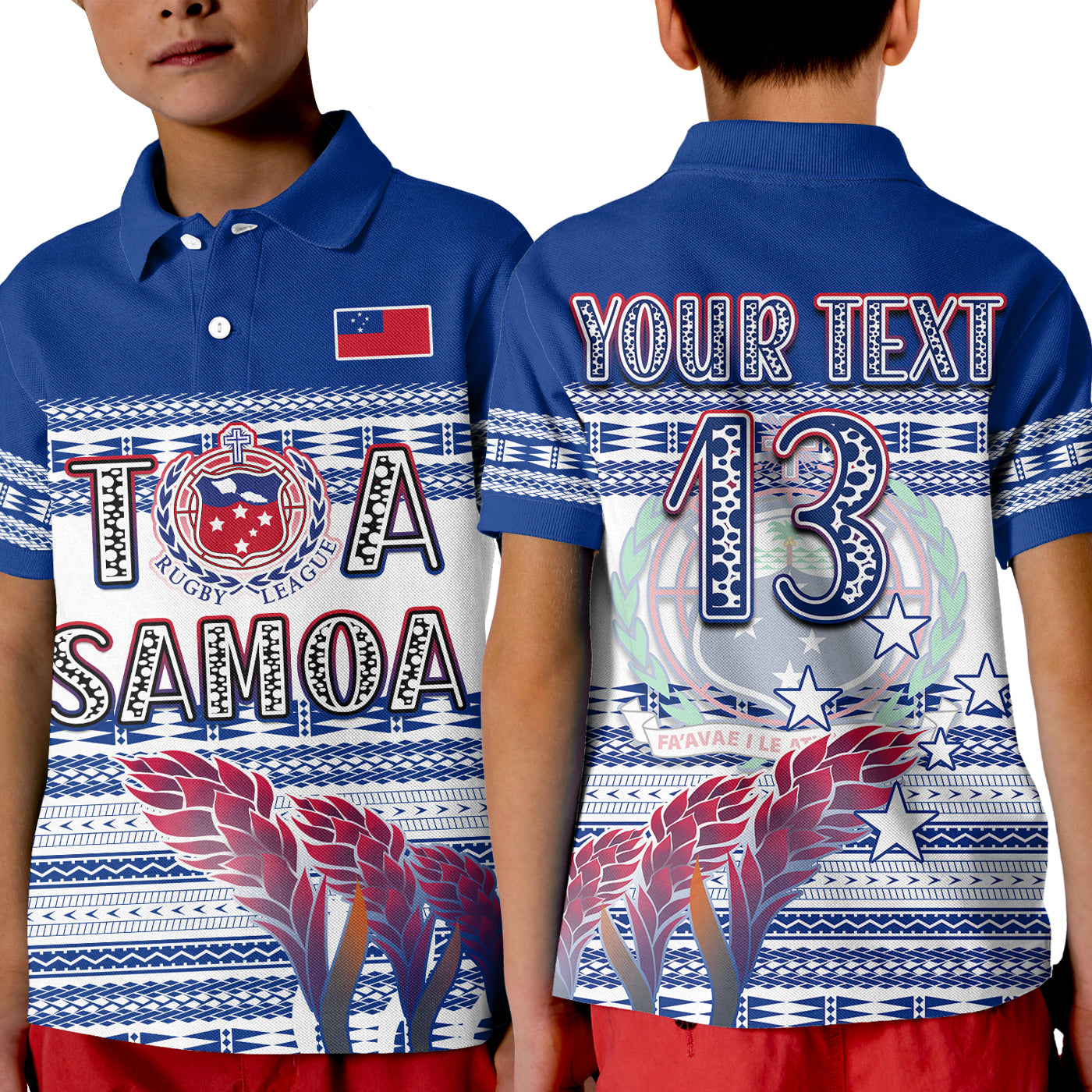 custom-personalise-text-and-number-toa-samoa-rugby-polo-shirt-kid-uso-aso-uma-go-champions-white