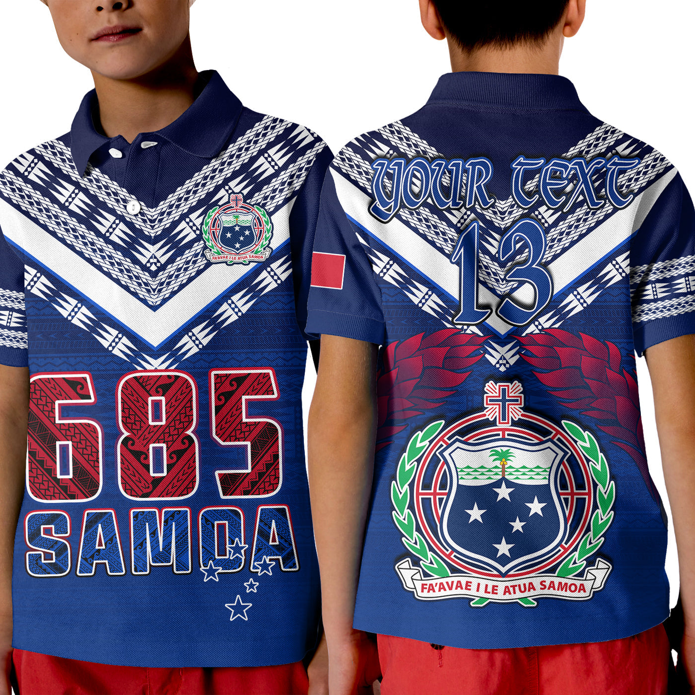 custom-personalise-text-and-number-samoa-685-polo-shirt-kid-uso-aso-uma-toa-samoa-rugby-history-made