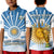 (Custom Text and Number) Argentina Football Polo Shirt KID The Sun WC2022 Soccer Vamos La Albiceleste LT13 - Wonder Print Shop