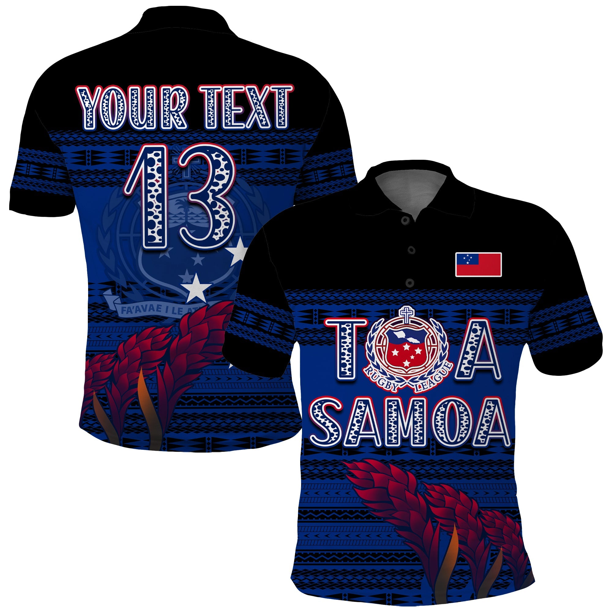 custom-personalise-text-and-number-toa-samoa-rugby-polo-shirt-uso-aso-uma-go-champions-blue