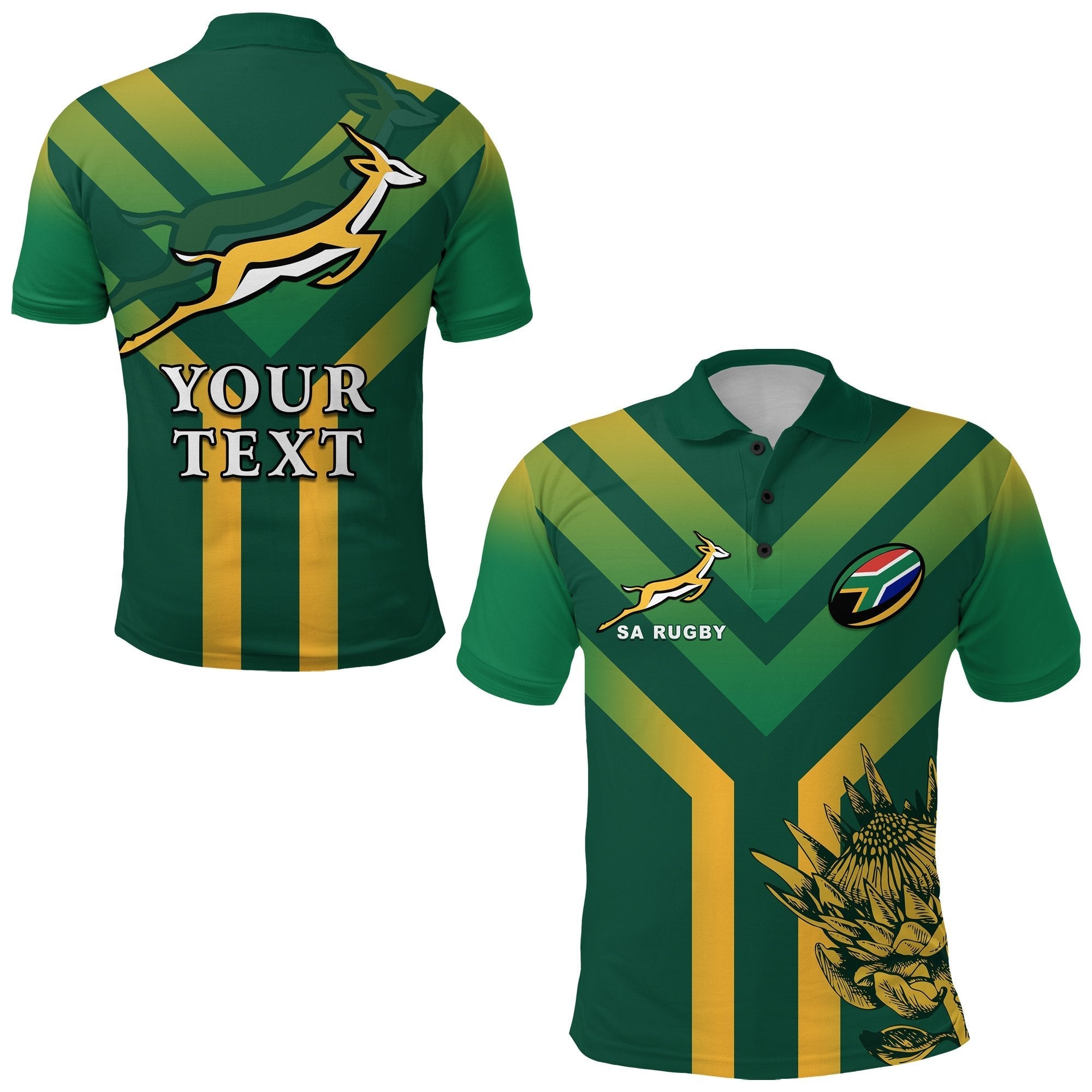 Custom South Africa Rugby 2021 Polo Shirt Bokke Version Special LT13 - Wonder Print Shop