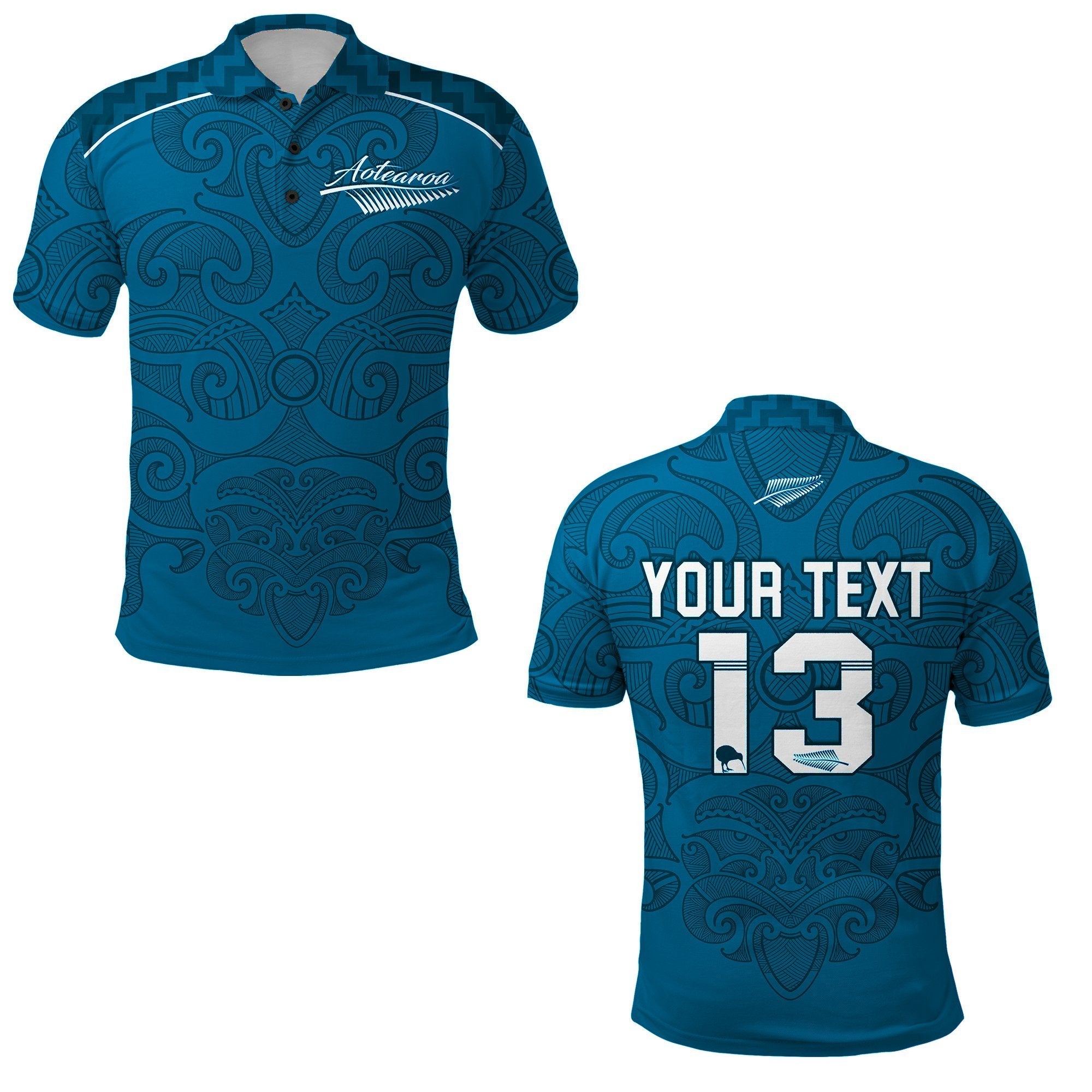 Custom Maori 2021 Polo Shirt Turquoise Aotearoa Tattoo Custom Text and Number LT13 - Wonder Print Shop