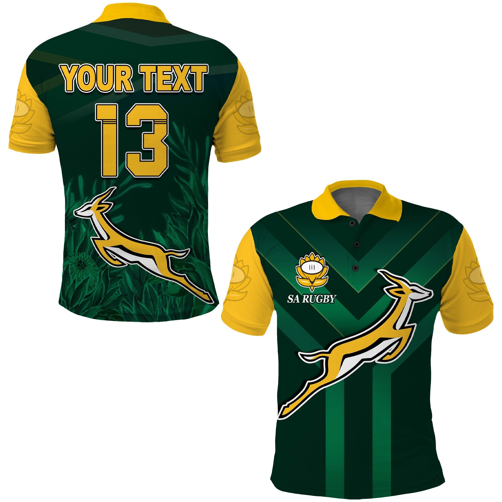 custom-text-and-number-south-africa-rugby-polo-shirt-springboks-king-protea-go-bokke