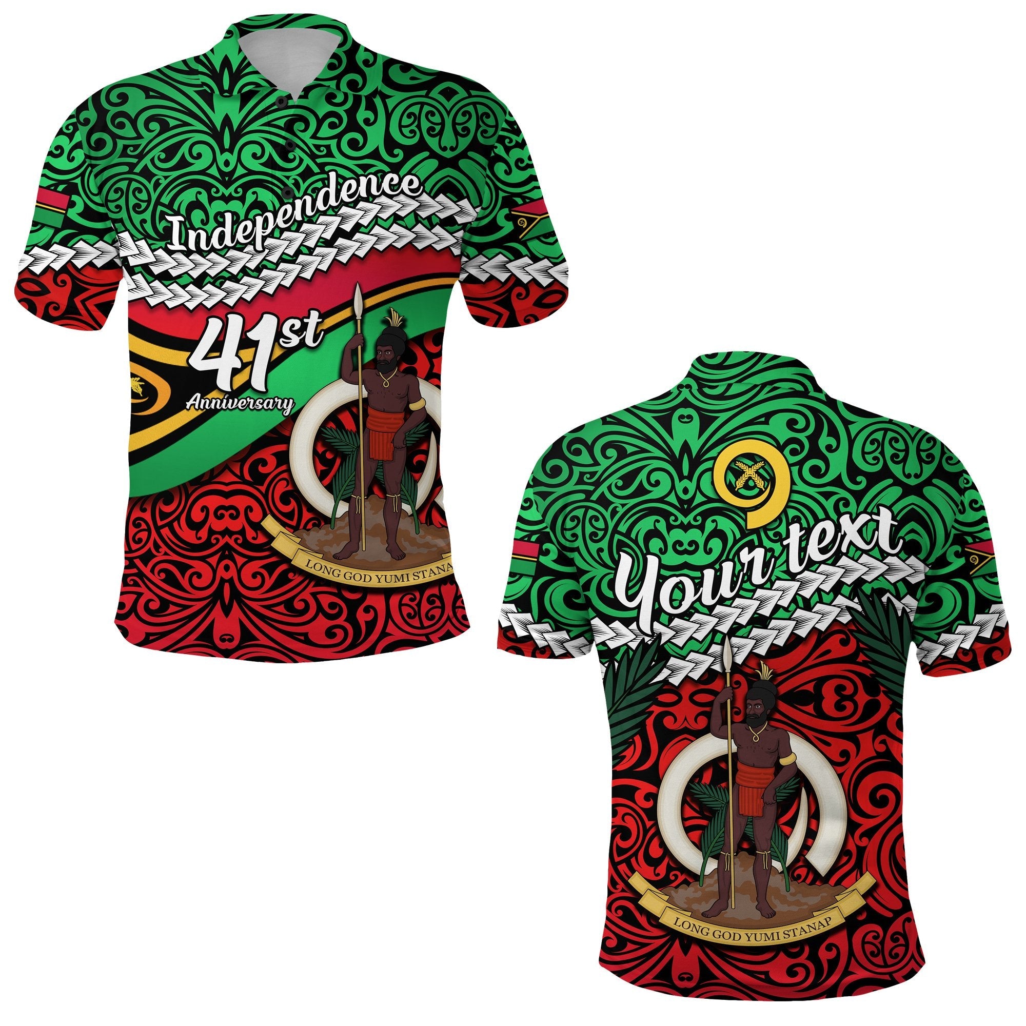 Custom Vanuatu Independence Polo Shirt Happy Anniversary LT13 - Wonder Print Shop