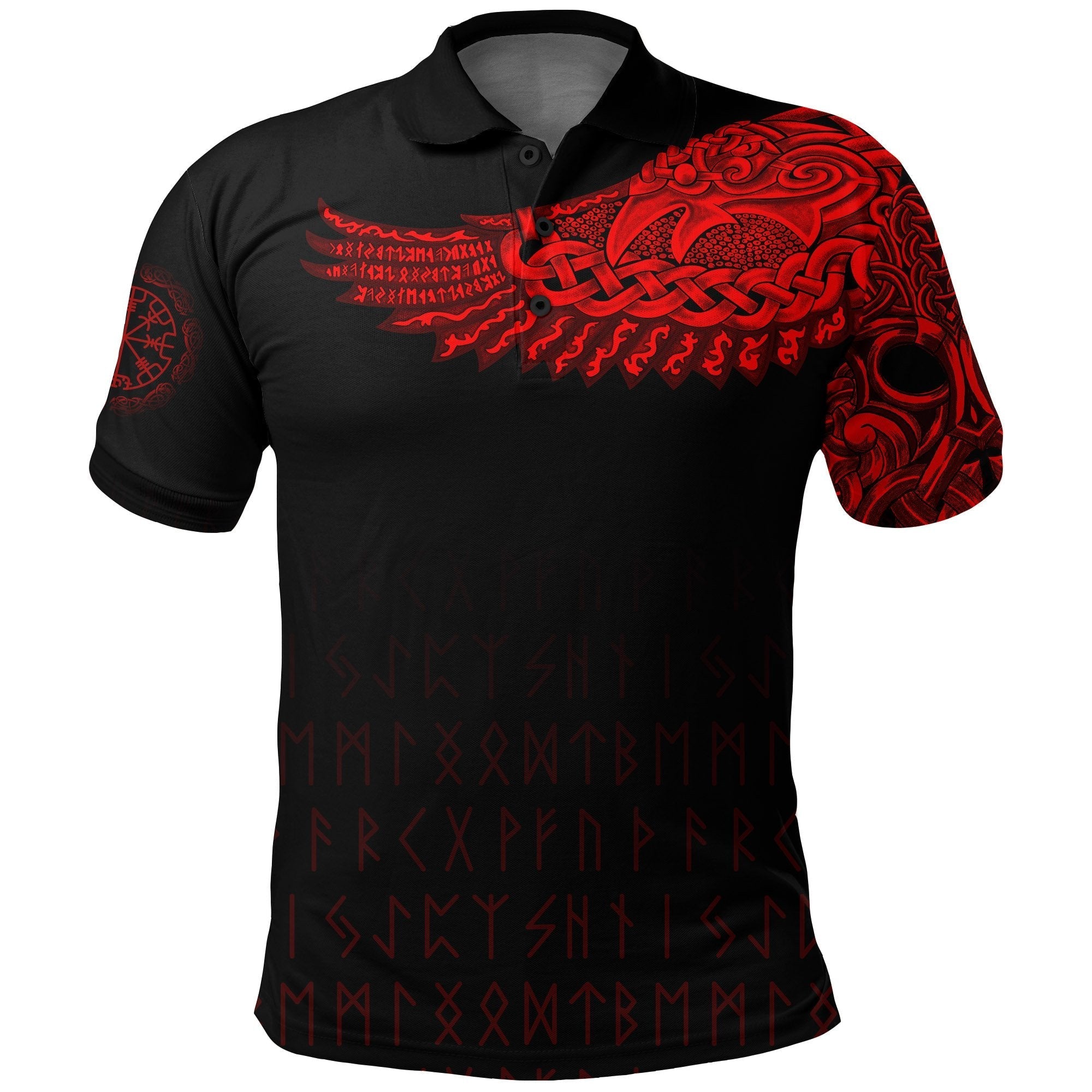 Viking Polo Shirt The Raven Of Odin Tattoo Style RLT12 - Wonder Print Shop