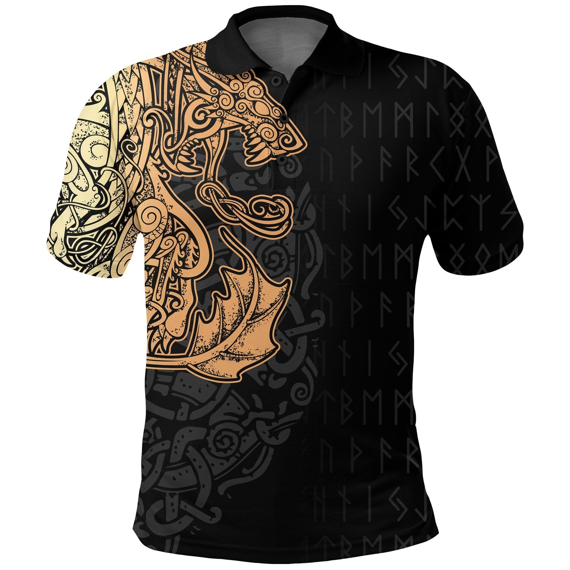 Viking Polo Shirt Fenrir Och Jormungand Special Tattoo Style RLT12 - Wonder Print Shop