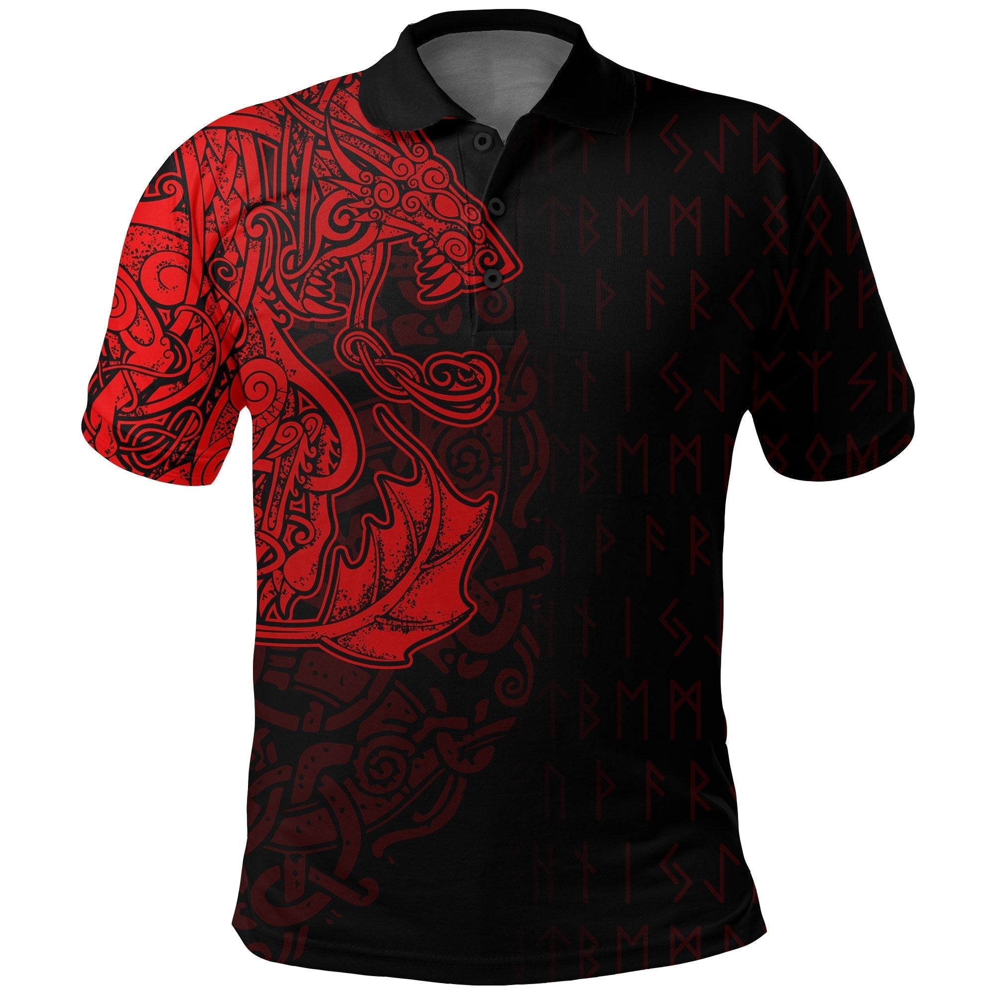 Viking Polo Shirt Fenrir Och Jormungand Special Tattoo Style RLT12 - Wonder Print Shop