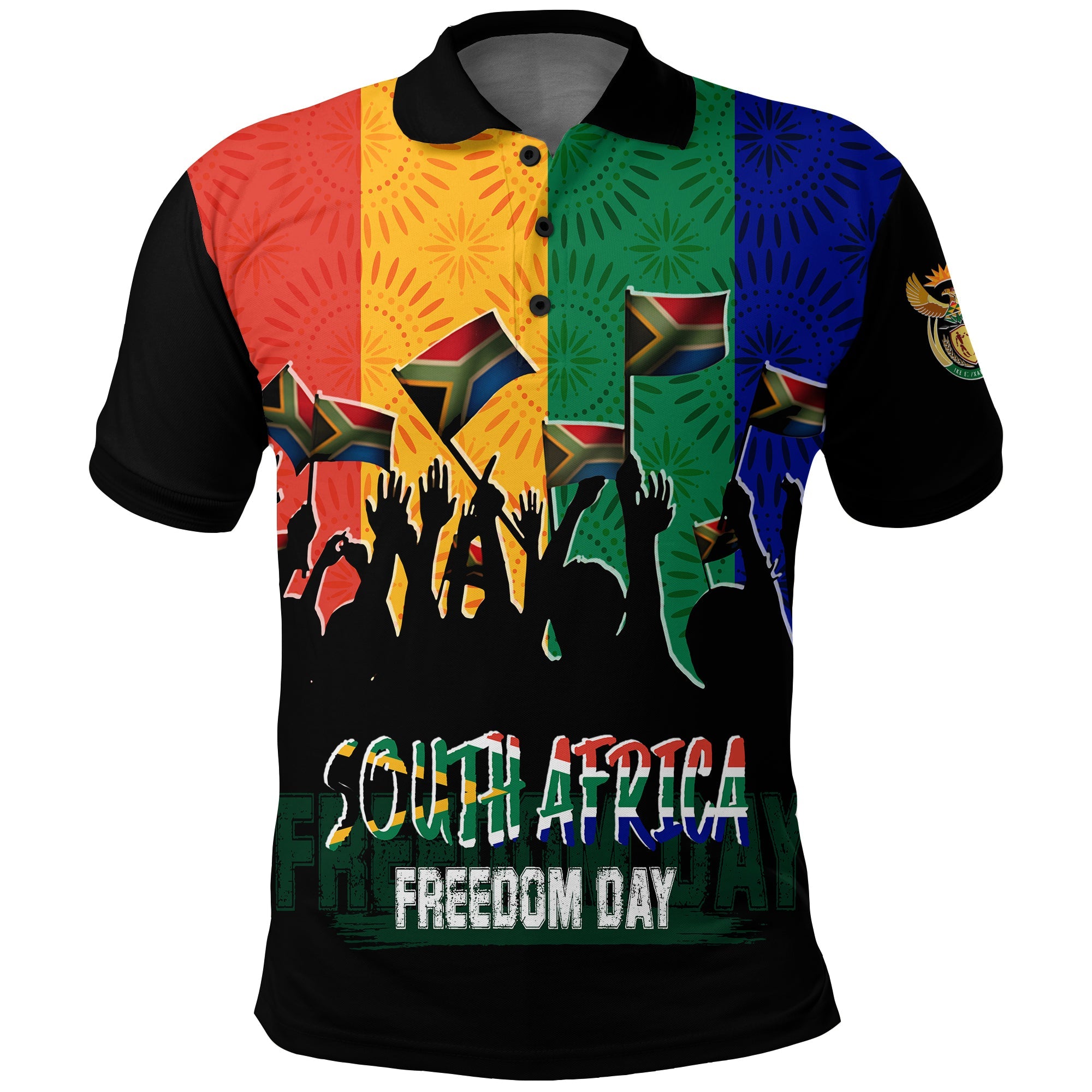 Shweshwe Pattern South Africa Freedom Day Polo Shirt Freedom Is In Your Hands - Wonder Print Shop