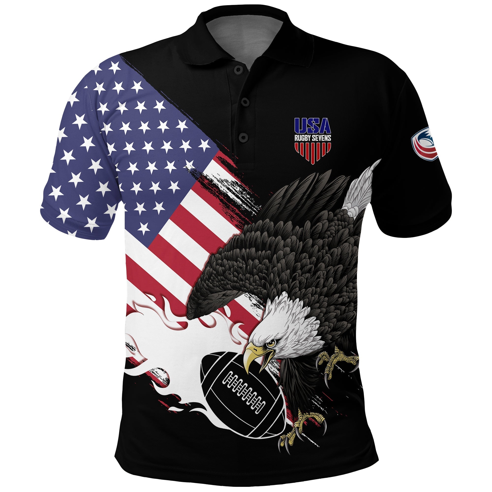 Custom USA Rugby Sevens Polo Shirt The Eagles - Wonder Print Shop