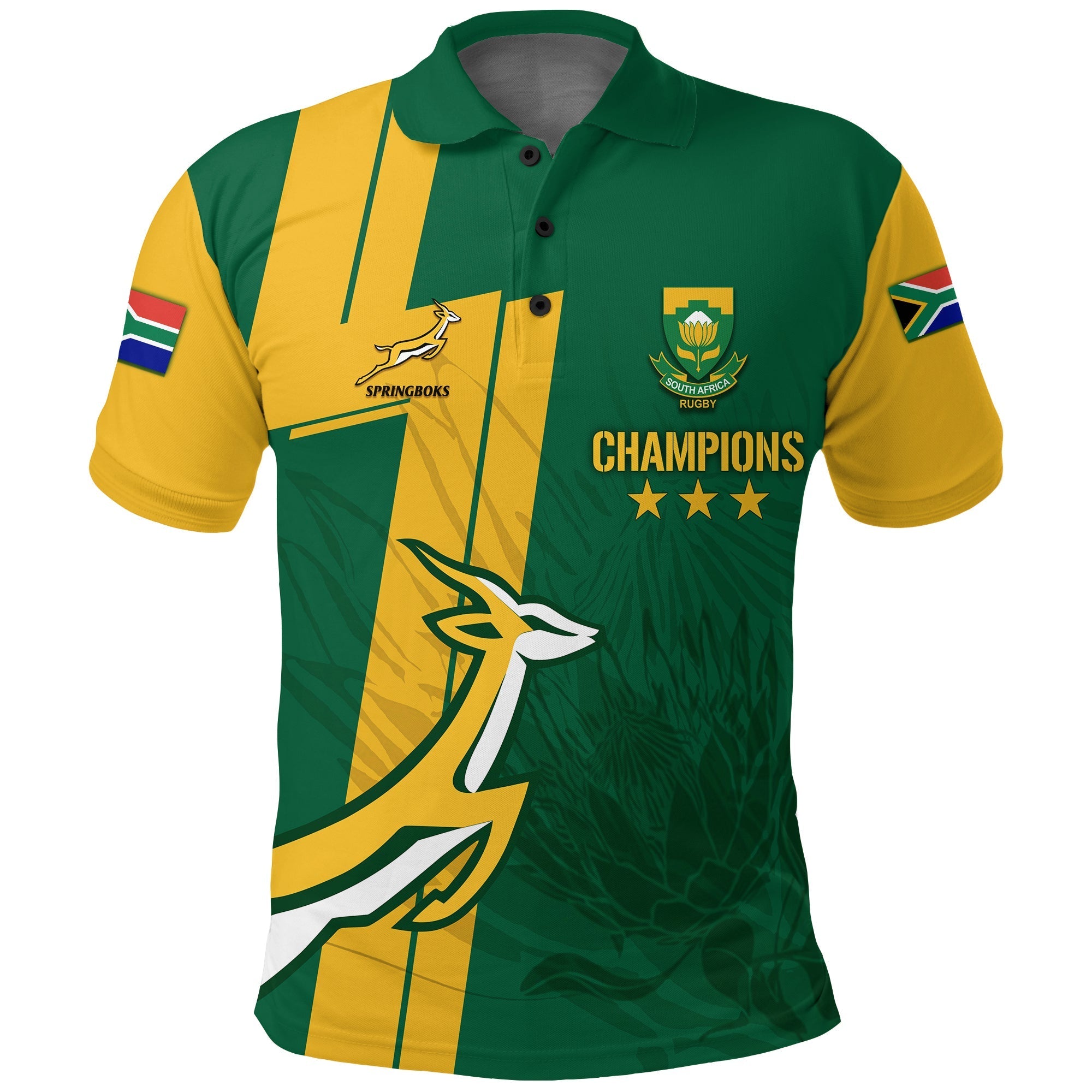 Custom South Africa Polo Shirt Rugby 7s 2022 Champion Springboks - Wonder Print Shop