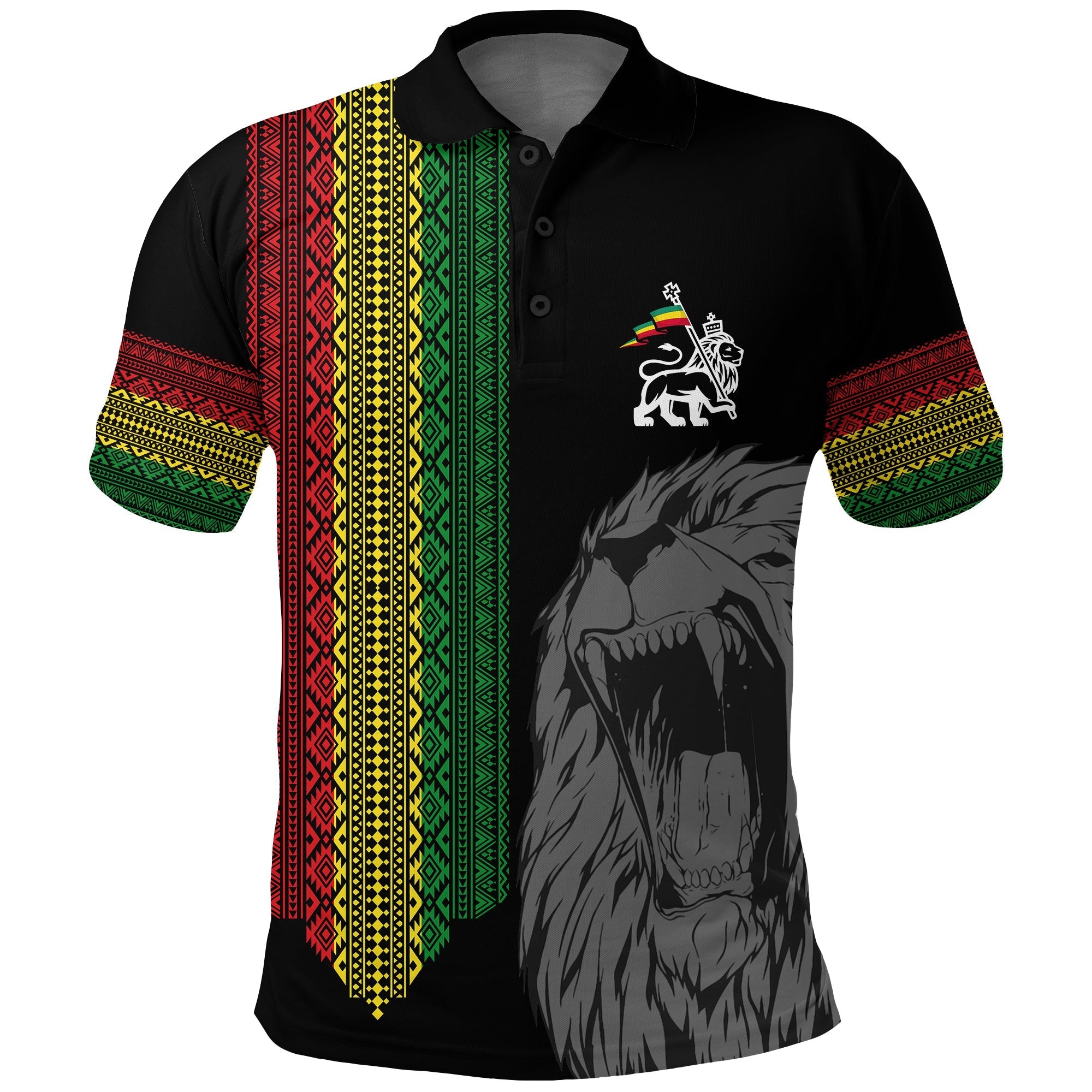 ethiopia-patriot-day-personalised-polo-shirt-roaring-lion