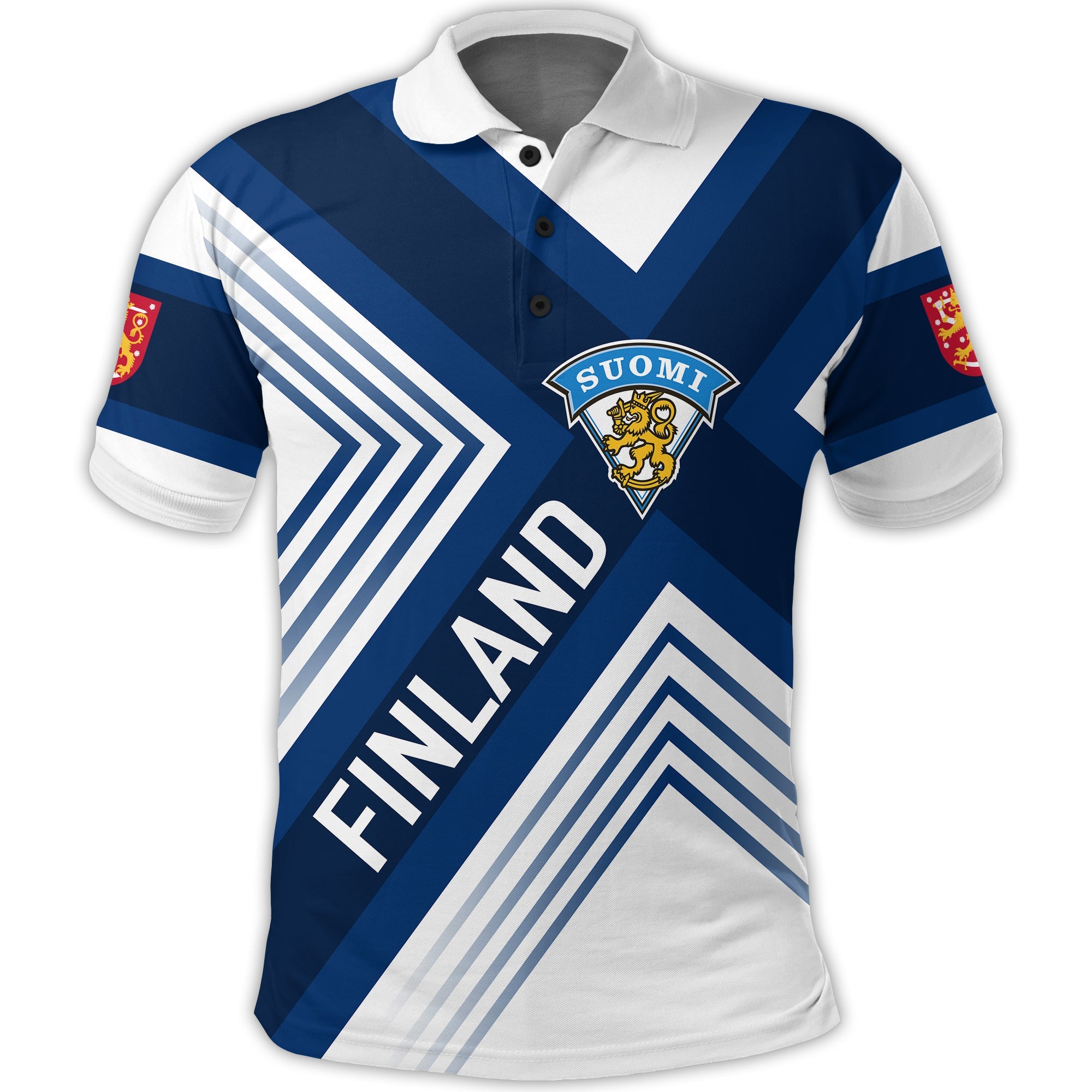 Custom Finland Ice Hockey World Championships Suomi Polo Shirt White Version - Wonder Print Shop