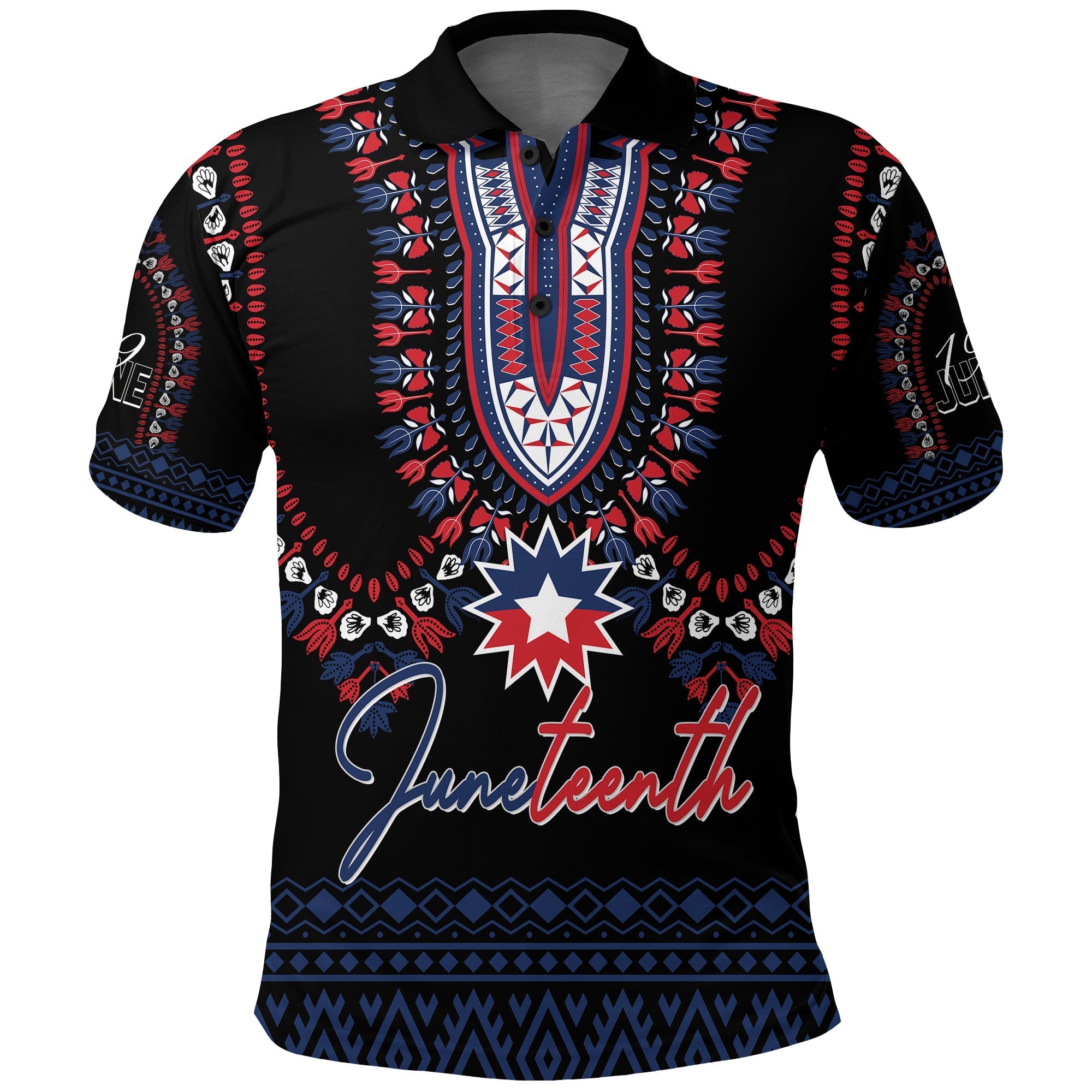 Juneteenth Dashiki Custom Polo Shirt Freedom United - Wonder Print Shop