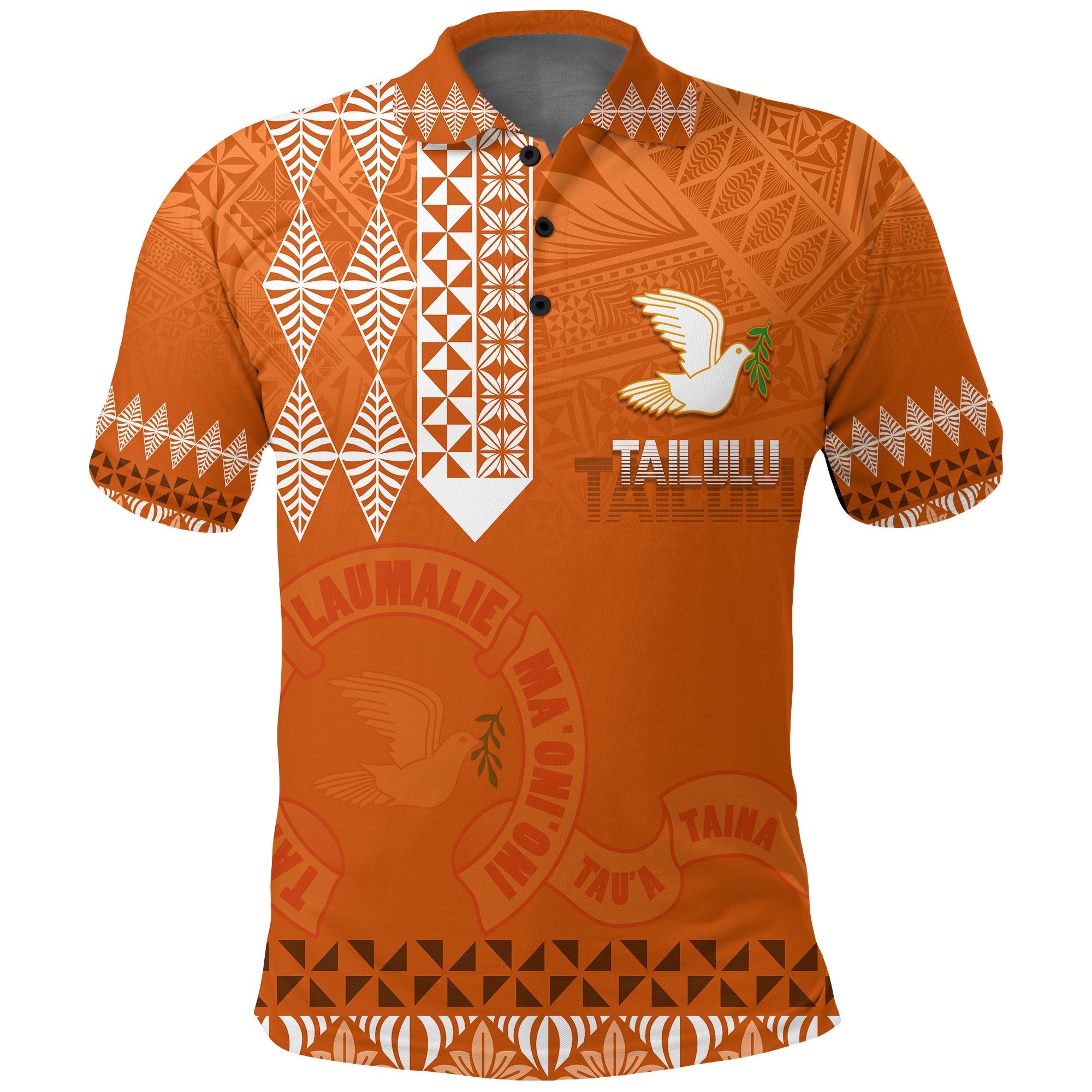 (Custom Personalize) Tonga Kolisi Tailulu Haapai Polo Shirt White Dove - Wonder Print Shop